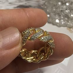 Ring Gold Moissanite Band Size 5 
