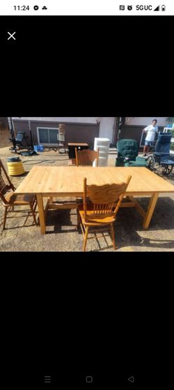 Large solid wood dining room table