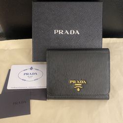 Authentic PRADA Vitello Trifold Wallet