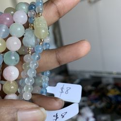 Natural Morganite bracelets 