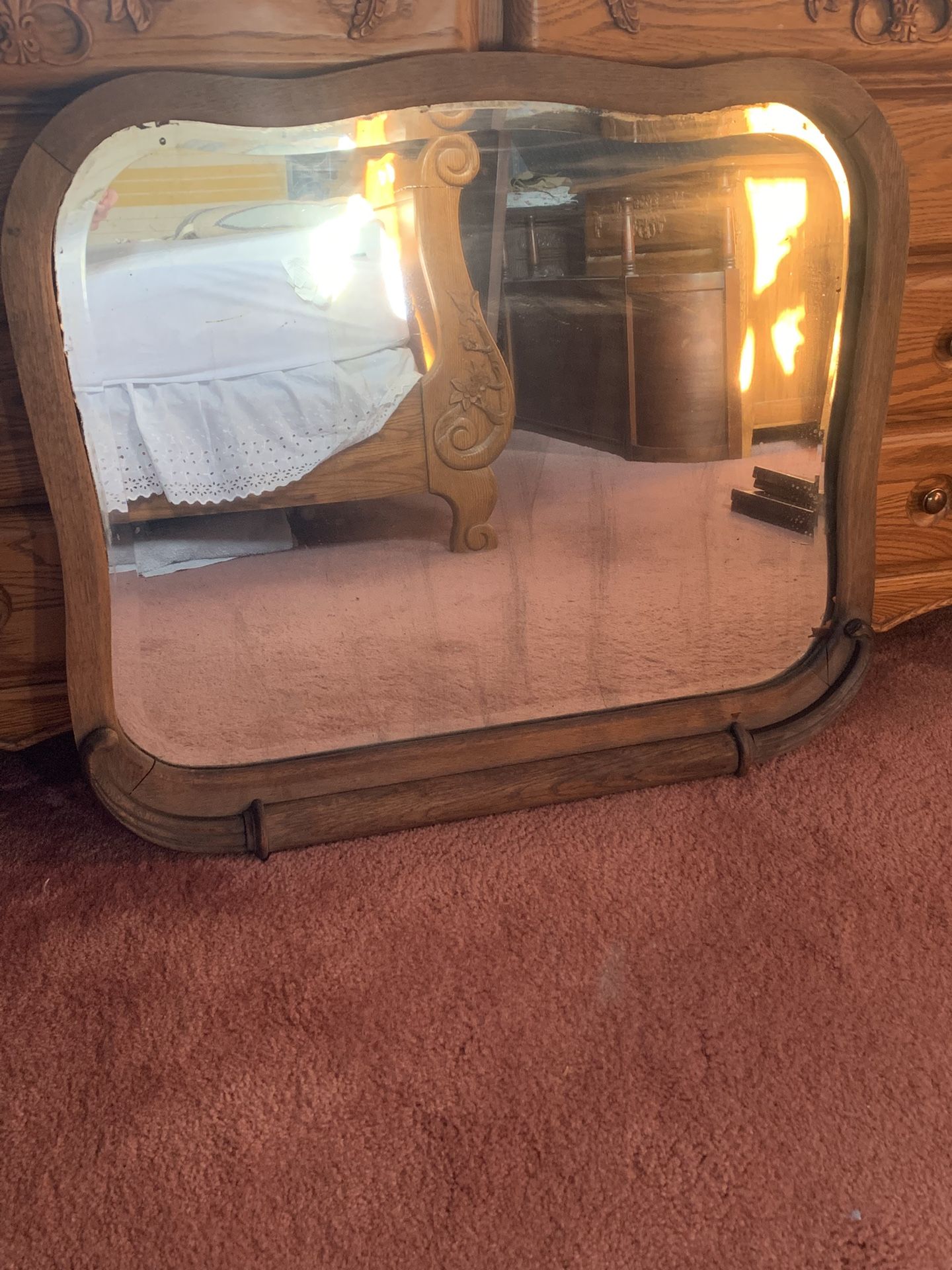 Free Standing Beveled Mirror