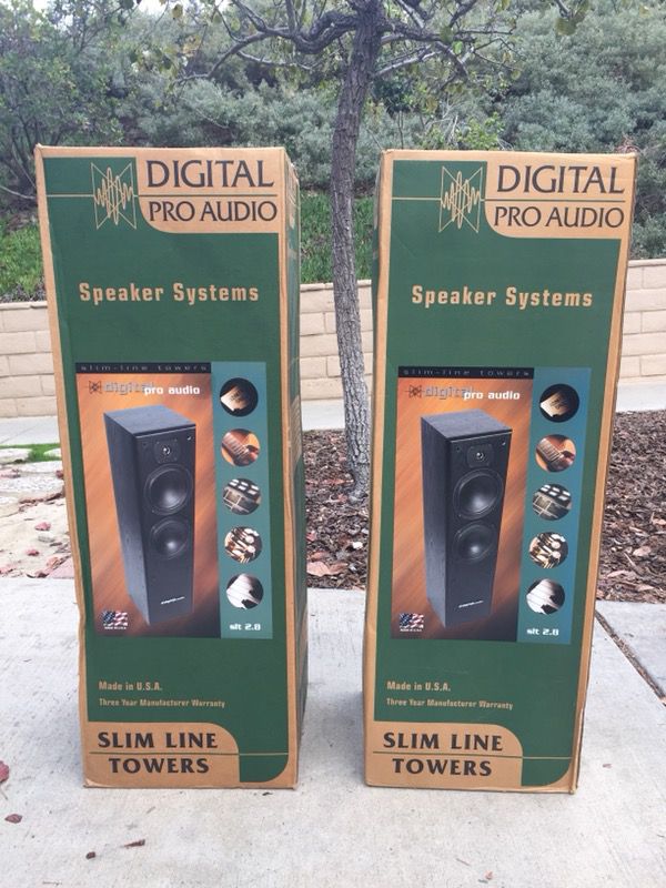 Pair of Digital Pro Audio - Slim Line Tower Speakers NEVER Opened! Offer Up!
