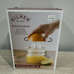 Kilner Juicer Jar Set 17 fl oz Glass Citrus Squeezer Airtight Clip Top Lid NEW Open Box