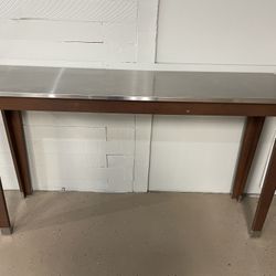 Wood And Stainless Steel Console/Entry Table 60” 