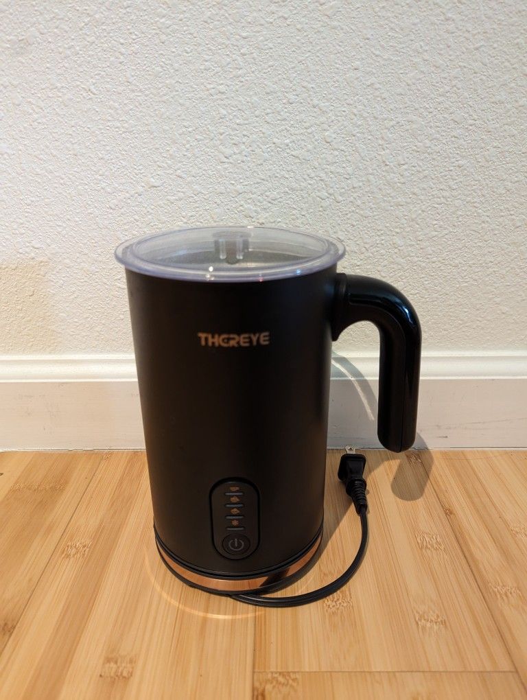 Thereye Milk Frother, 4-in-1 Electric Milk Steamer, 10.1oz/300ml Automatic Hot/Cold Foam Maker and Milk Warmer for Latte, Cappuccinos, Macchiato, Hot