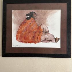 R C Gorman Print Seated Woman 