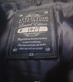 affliction black premium limited edition 2xl leather jacket #1417
