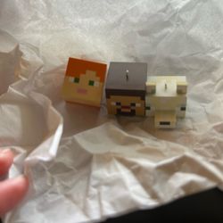 2025 Minecraft Alex, Steve, and Arctic Fox Set of 3 *Miniature