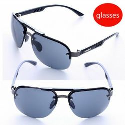 Rimless Sunglasses Fashionable Personality Glasses Sunglasses Men's Driving Sunglasses Black