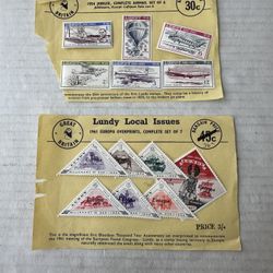 Lundy British Channel Group Of Stamps