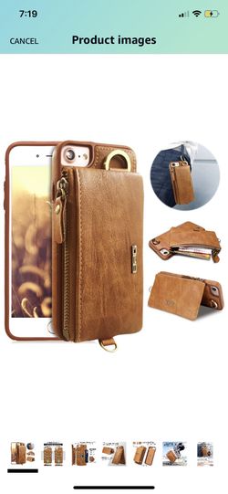 iPhone case wallet tan