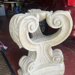 Stone Base Table with glass top