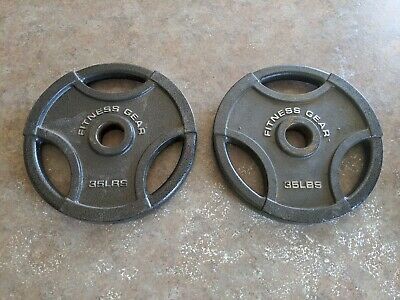 New 2 Olympic 35lb Weight Plates 2” Bar Barbell Weightlifting