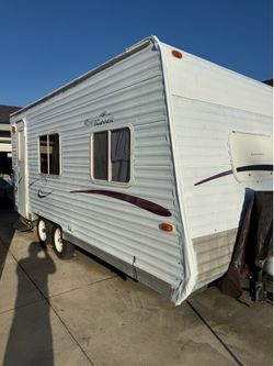 Traila 16x8 the trailer has had its kitchen and bathroom removed it has new flooring a granite countertop a chest of drawers and the upper cabinets it