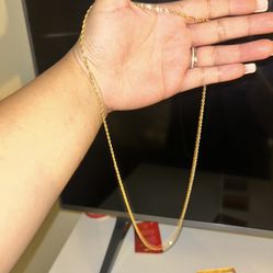 14k Chain And Matching Rope Bracelet 