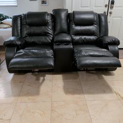 Love seat with recliner