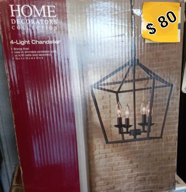 Brand New Home Decorators 4 Light Chandelier Adjustable