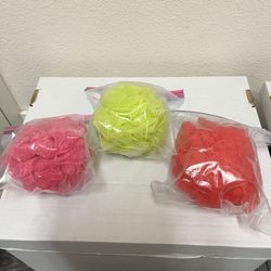 (3) - Jumbo Shower Sponges On Rope - (New) $ 3 - For All - 3