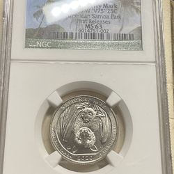 2020-W 'V75' Quarter, American Samoa Park, NGC MS 63, WWII Privy Mark