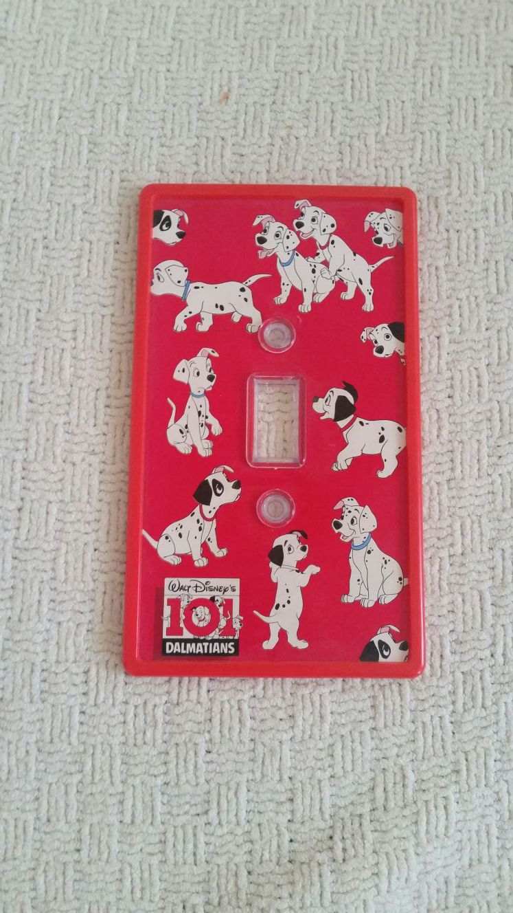 101 Dalmatians light switch cover, plastic.