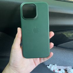 13 Pro iPhone Green Leather Case