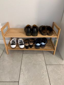 2-Tier Bamboo Shoe Rack