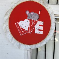 Cute Vintage Valentine Embroidery Hoop Art ❤️