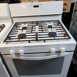White Whirlpool 30" Wide 4 Burner Gas Stove Range Estufa 