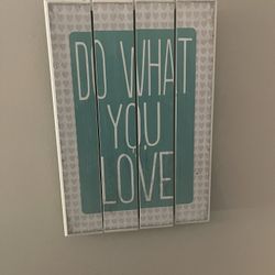 Blue And White Wood Picture 14x12