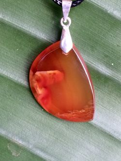New 100% natural amber agate pendant hand-crafted charged with lake baikal energy