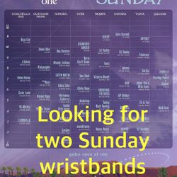 Looking For: Two Week 1 Sunday Wristbands