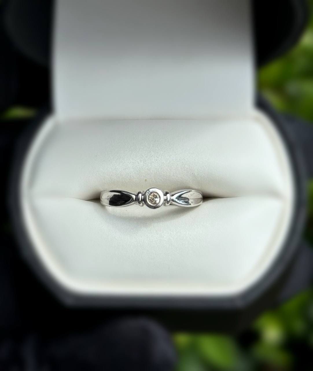 Jewelry 14k solid white gold diamond 0.15CTW ring sz 7.00