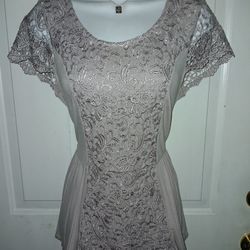 Maurices Medium Beige Lace Top