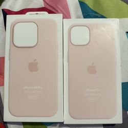 iPhone 13 & 14 Pro Silicon Case Chalk Pink