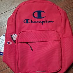 New Champion Backpack Red With Tgas Adult Laptop Pocket School Work Gym