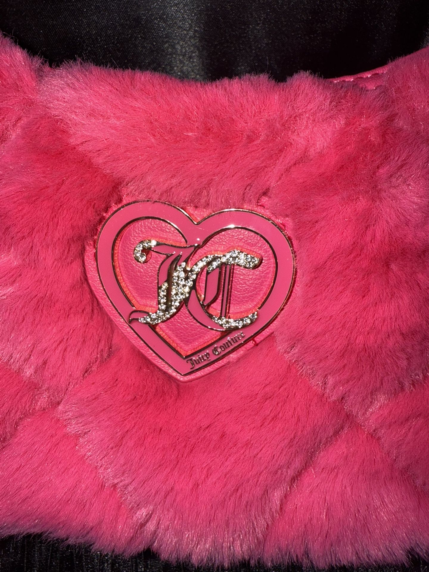 Juicy couture Hot Pink Faux fur Shoulder Bag