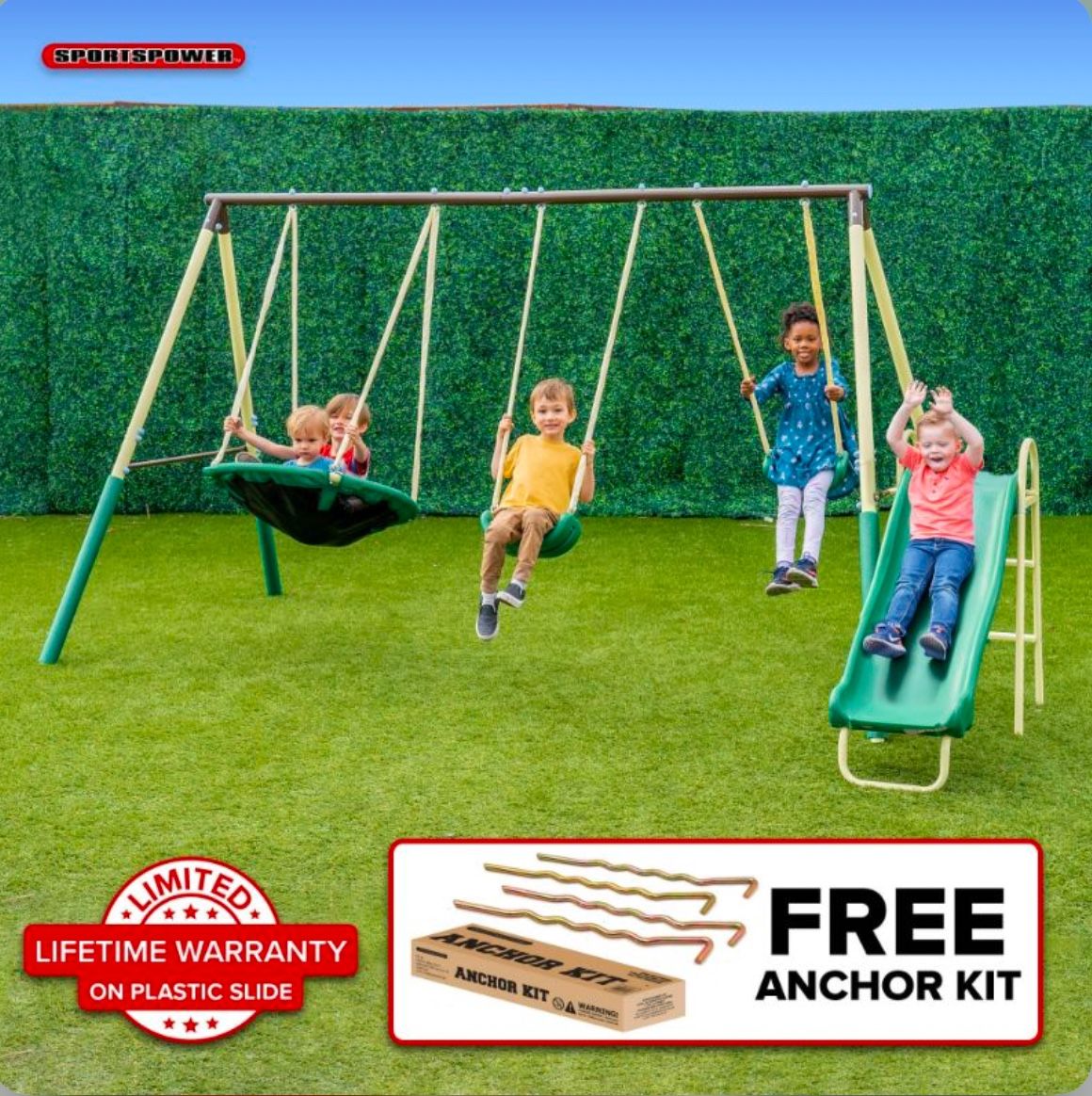 Super Saucer Metal Swing Set