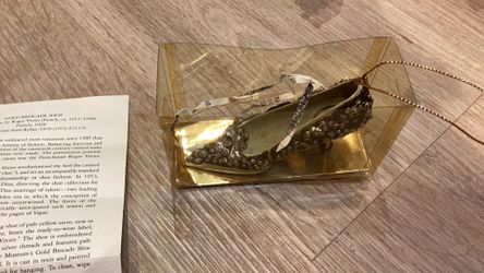 Gold Brocade Shoe Ornament New Vintage High Heel Shoes From The Metropolitan Museum Of Art - New In Original Packaging 