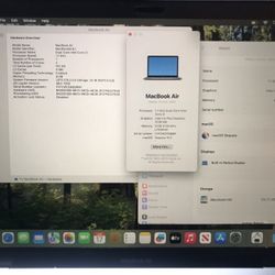 2020 Macbook Air Intel i3 8GB RAM 128GB