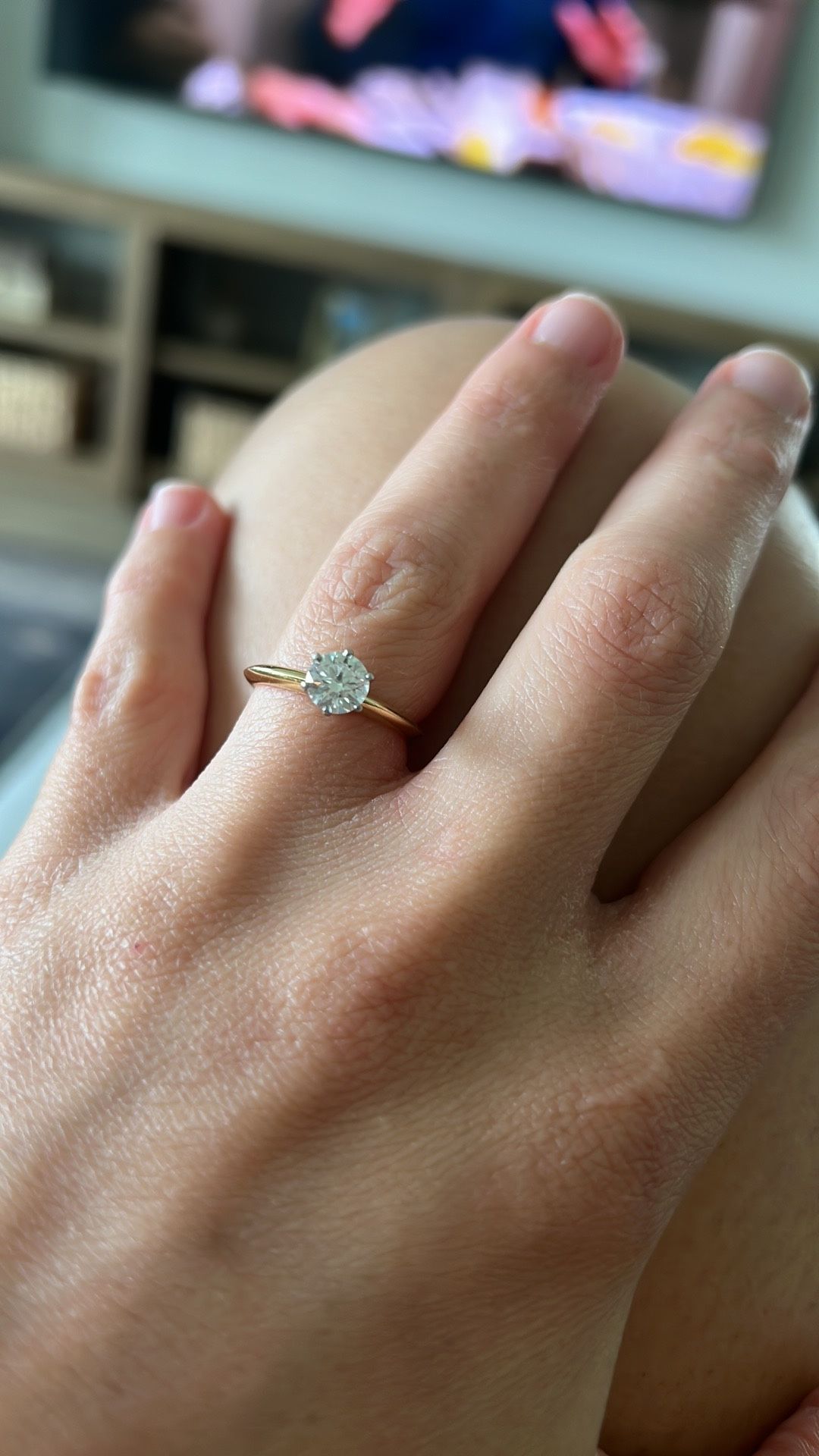 Natural Classic Diamond Tiffany Engagement Ring (18k Gold, .73 Ct)