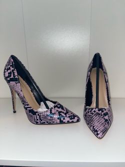PLT Lilac Snake Court Pumps , Size 7