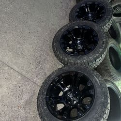 BRAND NEW SET OF FUEL WHEELS AND ALL TERRAIN TIRES IN STOCK AND ON SALE NOW