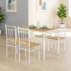 Marbury 5-Piece Dining Set with Wooden Table and 4 Chairs
