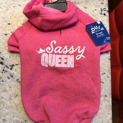 YOULY The Royal Pink Sass Queen Graphic Dog Hoodie Medium