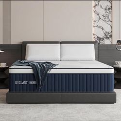 Full Mattress, 14Inch Medium Plush Euro Top Memory Foam Hybrid Mattress, Edge Support & Pressure Relief Individual Pocket Springs Full Size Mattresses