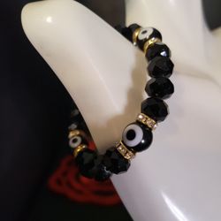 Evil Eye Beaded Stretch Bracelet