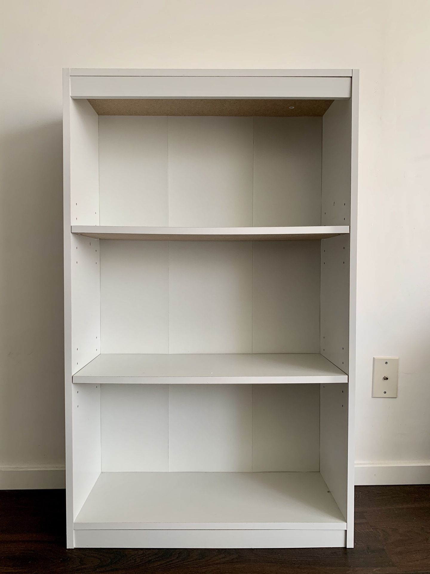 White 3-Shelf Bookcase