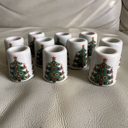 Vintage Ceramic Miniature Christmas Tree Taper Candle Holder Made in Germany