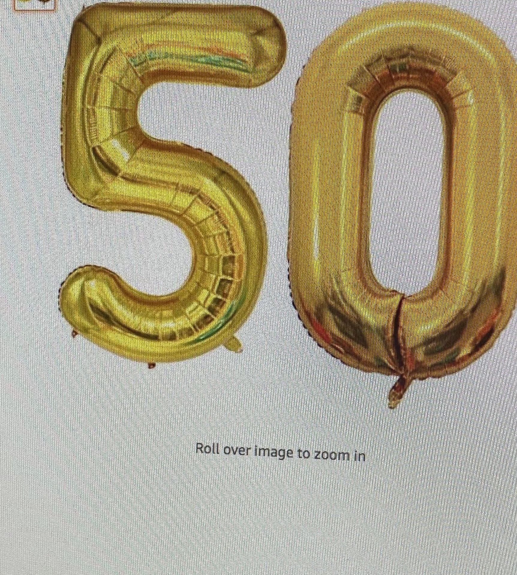 42 Inch Gold Number 50 balloon