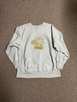 Purdue Boilermakers Vintage Gray Y2K College Pullover Crewneck Sweater 